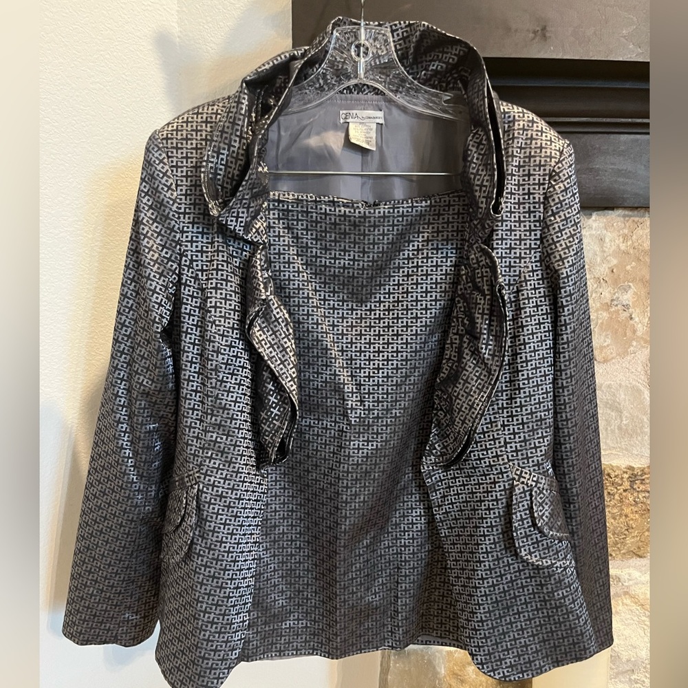 Gray Ruffled Suit